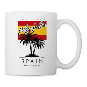 Marbella Palmen Flagge Reise Souvenir - Tasse - Weiß - Rechts
