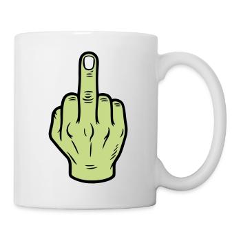 Middle Finger Hand Icon - Mug - white - Right