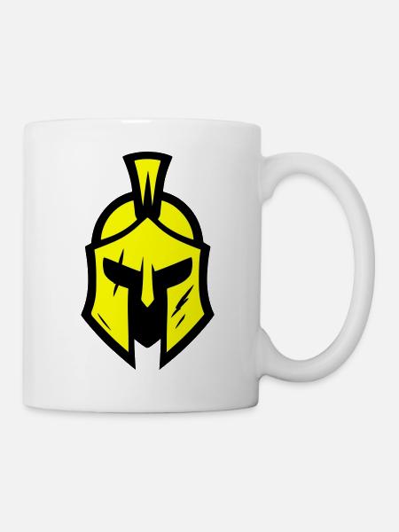 Spartaner Helm Symbol - Tasse - Weiß
