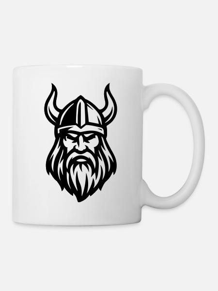 Wikinger Kopf - Tasse - Weiß