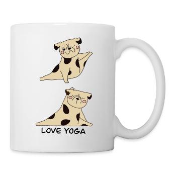 Zen Pug – Dog Yoga - Tasse - Weiß - Rechts