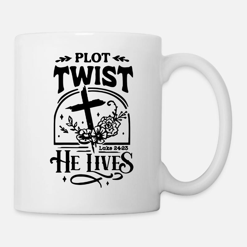Plot Twist He Lives Easter Christian - Mug - white