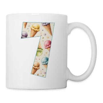 GLACE NUMÉRO 7 ANS GLACE 7E ANNIVERSAIRE - Mug blanc - blanc - Droite
