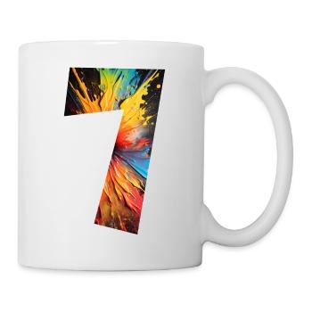 NUMMER 7 JAHRE 7. GEBURTSTAG - Tasse - Weiß - Rechts