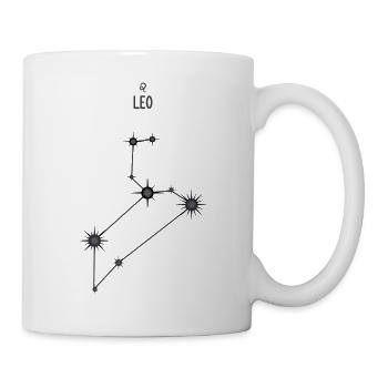 Leo Zodiac Sign Star Constellation Black & Gray - Mug - white - Right