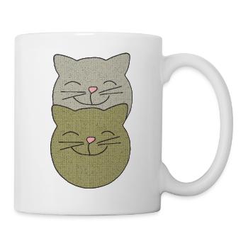 Verspielte Katzenmotive  - Tasse - Weiß - Rechts