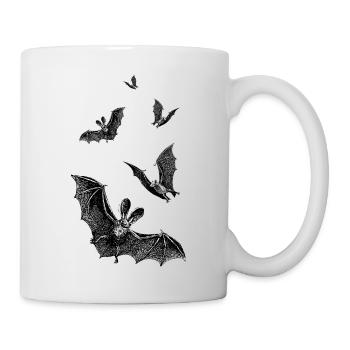 Fliegende Vintage Fledermäuse Halloween Bats Black - Tasse - Weiß - Rechts