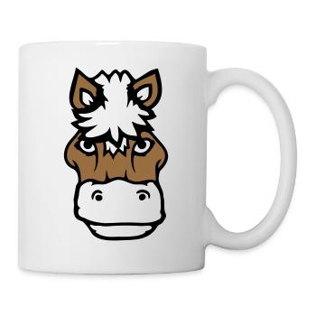 Pferd Süß Pony Fohlen Pferdemädchen Niedlich Comic - Tasse - Weiß - Rechts
