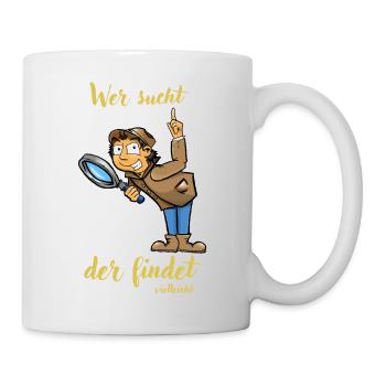 Detektiv Illustration - Tasse - Weiß - Rechts