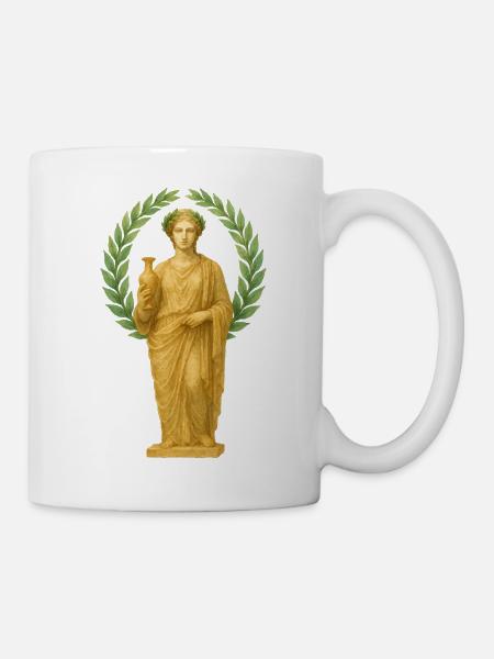 statue lorbeerkranz - Tasse - Weiß