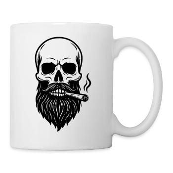 Totenschädel - Rauch - Tasse - Weiß - Rechts