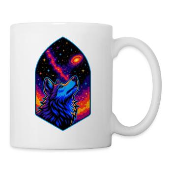 Art de la nébuleuse du loup cosmique, loups d’amour - Mug blanc - blanc - Droite