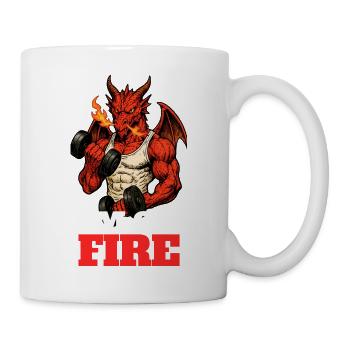 ICH BIN FEUER - Gamer Humor - Tasse - Weiß - Rechts