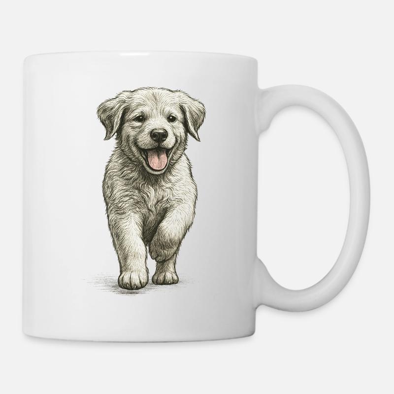 « Petit Nez de Fourrure » - Chiot Golden Retriever - Mug blanc - blanc