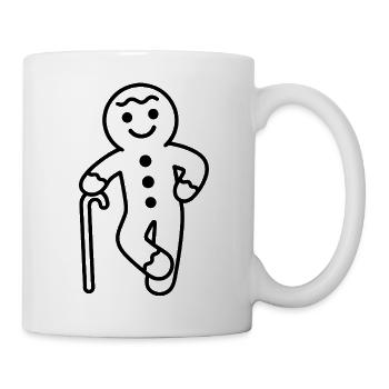 Cooler Lebkuchenmann Illustration - Tasse - Weiß - Rechts