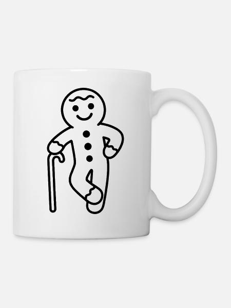 Cooler Lebkuchenmann Illustration - Tasse - Weiß