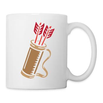Bogenschießen Bogenschütze Pfeilköcher - Tasse - Weiß - Rechts
