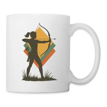 archery bow target archer silhouette - Mug - white - Right