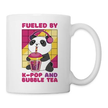 Niedlicher Panda mit Bubble Tea und Kopfhörern - Tasse - Weiß - Rechts