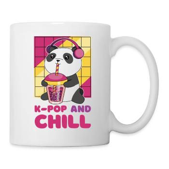 Kawaii Panda mit Kopfhörern und Bubble Tea - Tasse - Weiß - Rechts