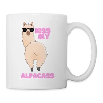 Kiss my Alpacass - funny alpaca shirt - Mug - white - Right