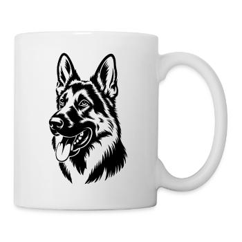 German Shepherd Head Illustration - Mug - white - Right