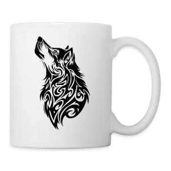 Wolf Tribal Tattoo - Mug - white - Right