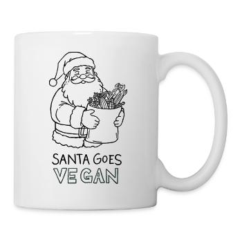 Santa Goes Vegan – Funny Xmas Design - Mug - white - Right