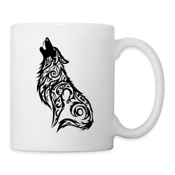 Wolf Tribal Tattoo - Mug - white - Right