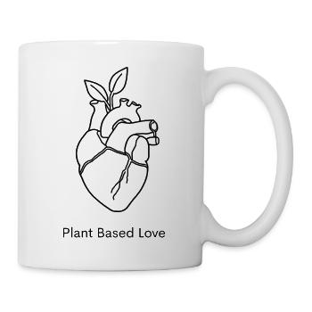 Plant-based Love – Heart &amp; Leaf Fine Line - Mug - white - Right