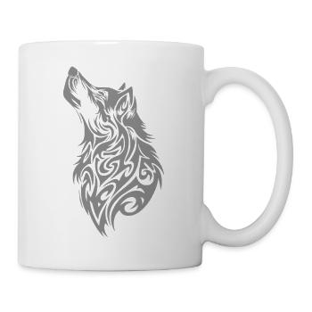 Nordic Wolf Tribal Tattoo - Mug - white - Right