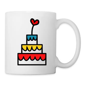 GÂTEAU. HAPPY BIRTHDAY. JOYEUX ANNIVERSAIRE - Mug blanc - blanc - Droite