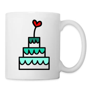 GÂTEAU. HAPPY BIRTHDAY. JOYEUX ANNIVERSAIRE - Mug blanc - blanc - Droite