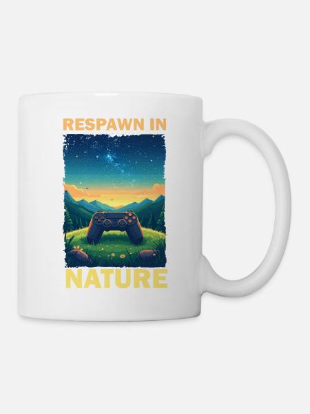 Gaming in Nature Illustration - Tasse - Weiß