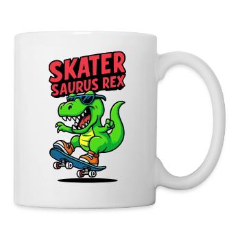 Skater Dinosaur Cartoon Style - Mug - white - Right
