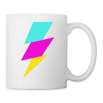 Abstrakter Strahl in Neonfarben - Tasse - Weiß - Rechts
