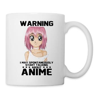 Attention, il se peut que je commence spontanément à parler d’anime - Mug blanc - blanc - Droite