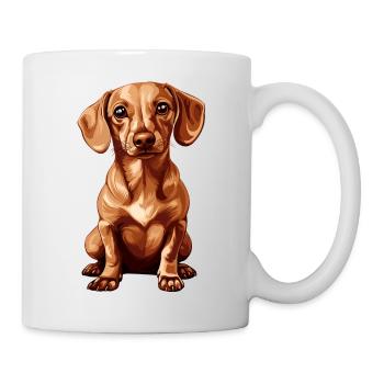 Cute dachshund with big eyes - Mug - white - Right