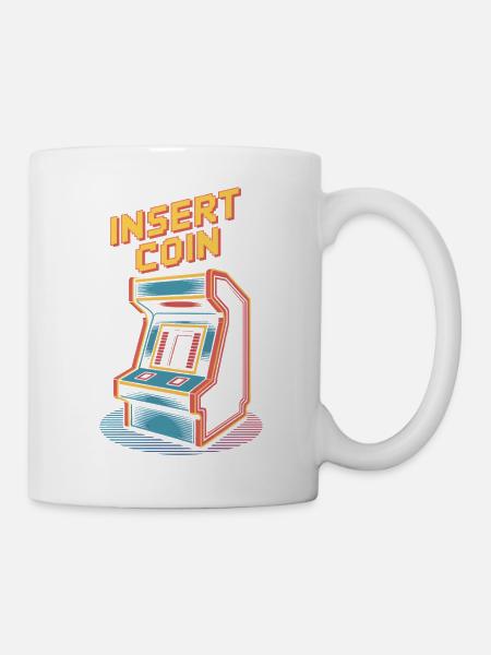 Insert Coin Retro Arcade Gaming Automat - Tasse - Weiß