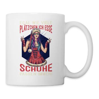 Weihnachtsgeschenk Frauen Plätzchen Lustig Idee - Tasse - Weiß - Rechts