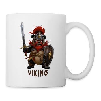 Panda im Wikinger-Outfit – Viking Cartoon - Tasse - Weiß - Rechts