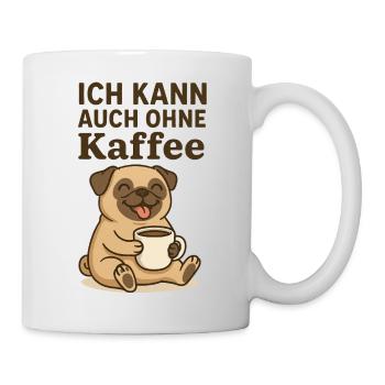 Coffee Dog Doesn't Work Without Coffee Animals Design - Mug - white - Right
