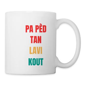 Kreolisches T-Shirt "Pa pèd tan lavi kout" - Tasse - Weiß - Rechts