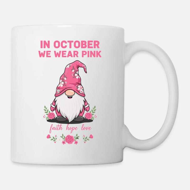en octobre, nous portons du Gnome rose Sleepy Head - Mug blanc - blanc