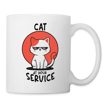 Chat cool avec des lunettes de soleil – Le chat à votre service - Mug blanc - blanc - Droite