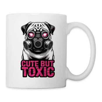 Niedliche, aber giftige Pug-Gasmaske - Tasse - Weiß - Rechts