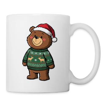 Ours mignon avec pull de Noël - Mug blanc - blanc - Droite