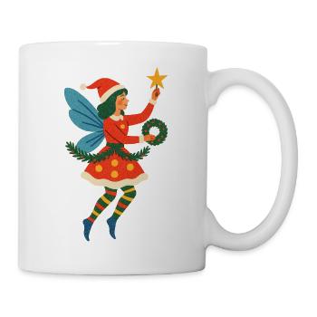 Festliche Fee Weihnachten Illustration - Tasse - Weiß - Rechts