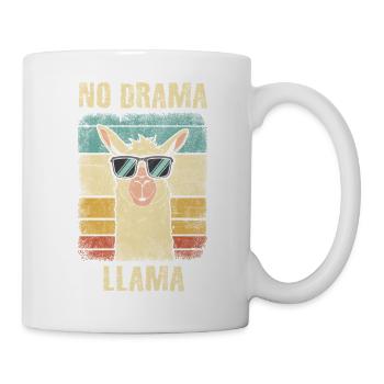 No Drama Llama Funny Vintage - Mug - white - Right