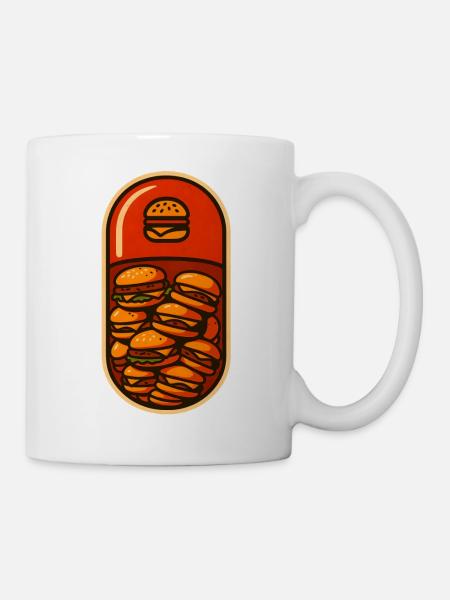 Lustiges Hamburger Stack Lover Design - Tasse - Weiß